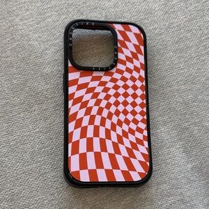 Casetify Red and Pink Optical Illusion iPhone 15 Pro Case